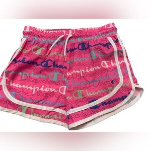 Champion Girls  Pink Logo Athletic Shorts